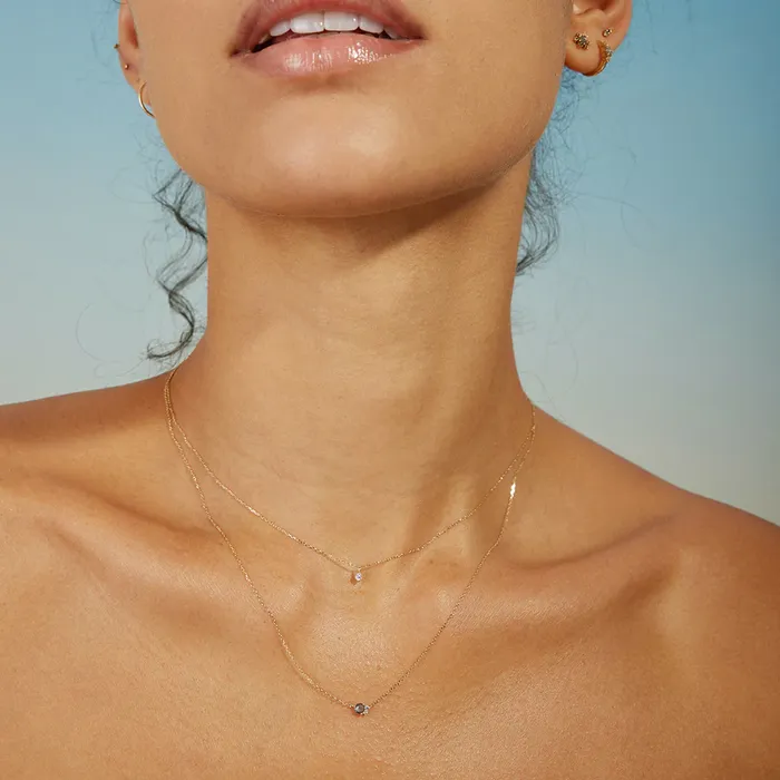 Necklaces Aurelie Gi TWILA Grey Diamond and White Sapphire Necklace