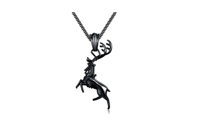 Necklaces Classic Moose Elk Pendant Necklace sparklingselections