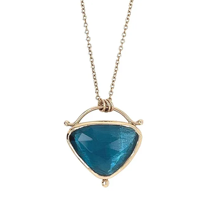 Necklaces Emily Amey Jewelry 14k London Blue Topaz necklace with beads