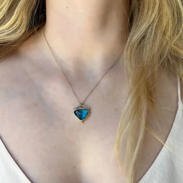Necklaces Emily Amey Jewelry 14k London Blue Topaz necklace with beads