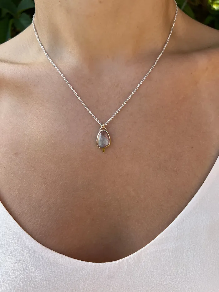 Necklaces Emily Amey Jewelry 14k Ss Rosecut Andesine Necklace
