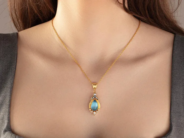Necklaces GG GOLD OOAK GURHAN Muse Gold Topaz Pendant Necklace 17x11mm Teardrop set in Wide Frame Necklaces GG GOLD OOAK GURHAN Muse Gold Topaz Pendant Necklace 17x11mm Teardrop set in Wide Frame