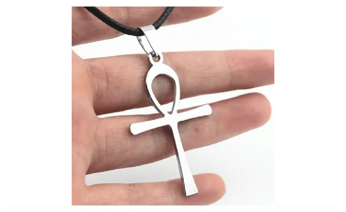 Necklaces Sparkling Selections Cross Collar Punk Faux Leather Cord Cross Pendant Necklace For Women