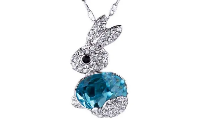 Necklaces sparklingselections Cute Crystal Little Rabbit Shaped Pendant Necklace Necklaces sparklingselections Cute Crystal Little Rabbit Shaped Pendant Necklace
