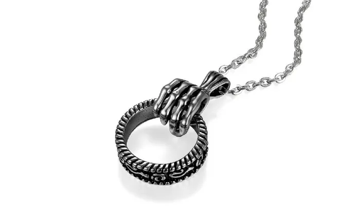 Necklaces sparklingselections New Stainless Steel Skeleton Claw Pendant Necklace Fashion Mens Beautiful Necklaces