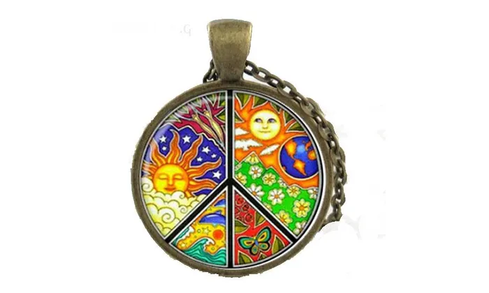 Necklaces Women Sign Peace Solar Totem Hippie pendant Necklace sparklingselections Necklaces Women Sign Peace Solar Totem Hippie pendant Necklace sparklingselections
