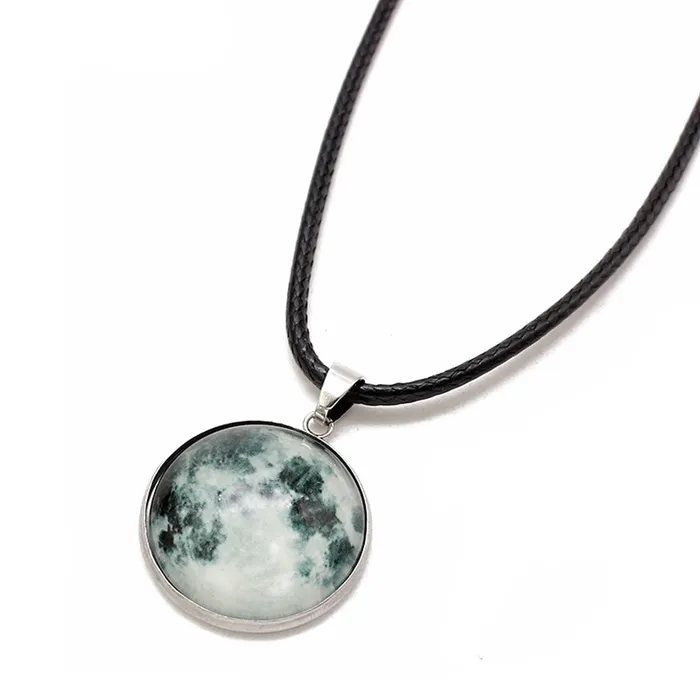 New Glass Cabochon Dark Galaxy Moon Pendant For Women sparklingselections Necklaces New Glass Cabochon Dark Galaxy Moon Pendant For Women sparklingselections Necklaces
