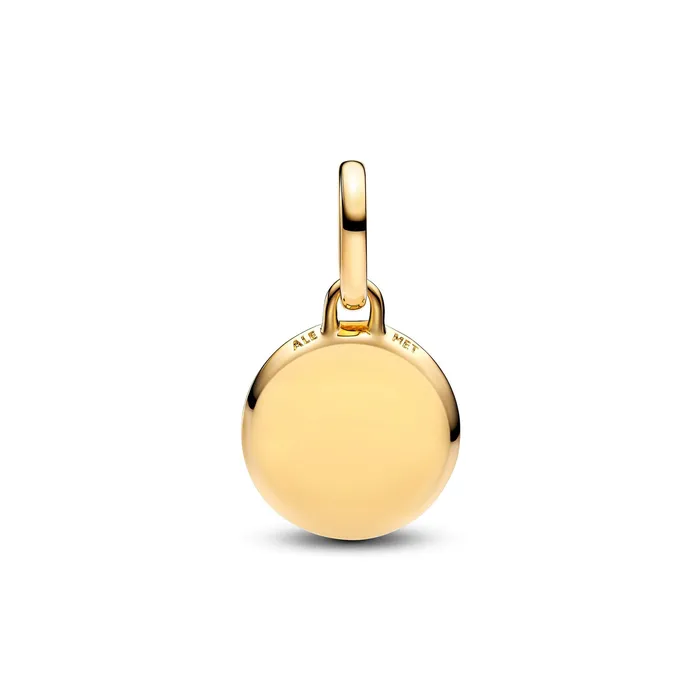 Pandora Green Engravable Mini Medallion Charm Pandora Charm Necklaces