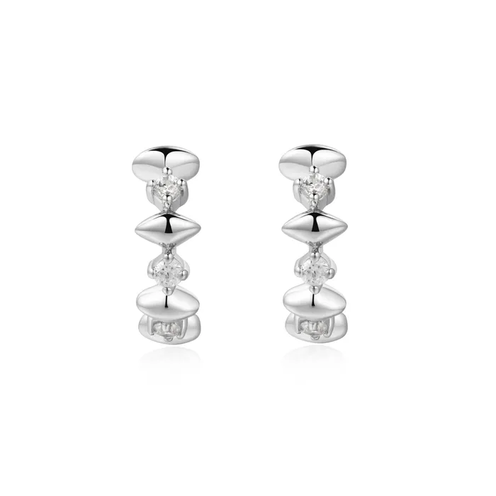 Silver Sparkle Huggies Ania Haie Rings