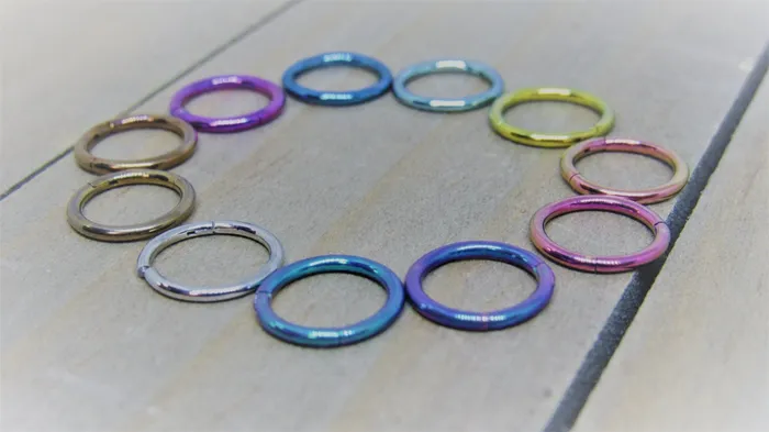 SirenBodyJewelry Earrings Titanium hinged segment ring 16g 1412 anodized pick your color hypoallergenic body jewelry hoop earring