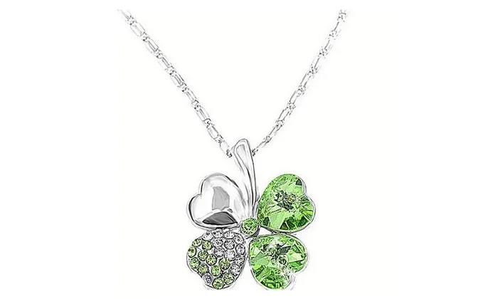 sparklingselections Necklaces Crystal Clover Pendant Necklace