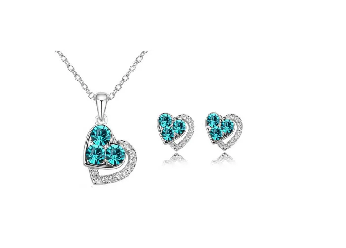sparklingselections Necklaces Heart Crystal African Fashion Costume Jewelry Sets sparklingselections Necklaces Heart Crystal African Fashion Costume Jewelry Sets