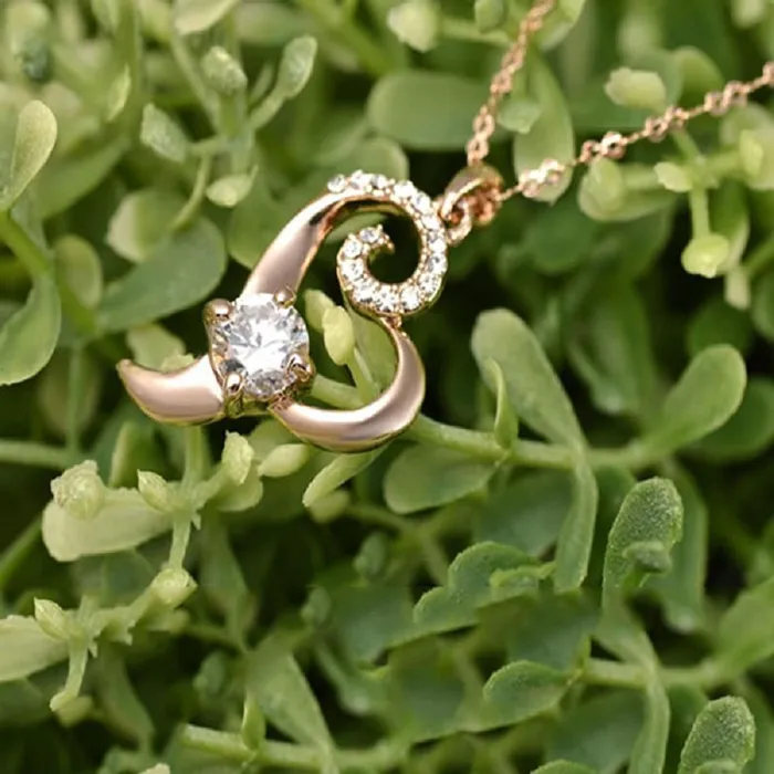 sparklingselections Necklaces Women Gold Plated Crystal Heart Shape Pendant Necklace sparklingselections Necklaces Women Gold Plated Crystal Heart Shape Pendant Necklace