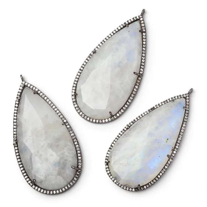 50x25mm Black Gold CZ Bezel Rainbow Moonstone Pear Pendant 1 Focal Bead Beadsofcambaycom Necklaces 50x25mm Black Gold CZ Bezel Rainbow Moonstone Pear Pendant 1 Focal Bead Beadsofcambaycom Necklaces