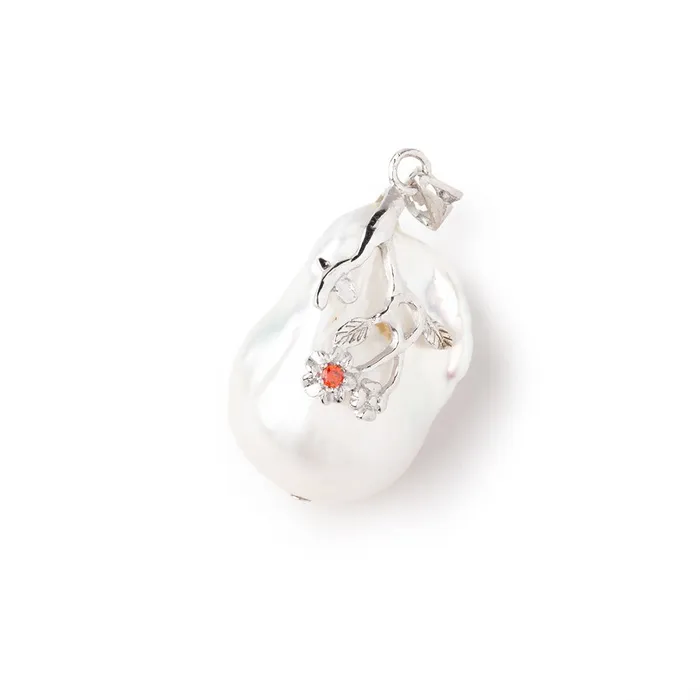 Beadsofcambaycom Necklaces 26x17mm White Ultra Baroque 925 Silver Pendant focal 1 piece Beadsofcambaycom Necklaces 26x17mm White Ultra Baroque 925 Silver Pendant focal 1 piece