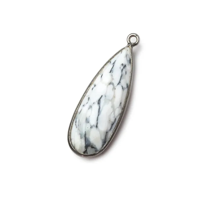 Beadsofcambaycom Necklaces 30x12mm Black Gold 925 Silver Bezeled Opaque Dendritic Opal faceted Pear Focal Pendant 1 piece Beadsofcambaycom Necklaces 30x12mm Black Gold 925 Silver Bezeled Opaque Dendritic Opal faceted Pear Focal Pendant 1 piece