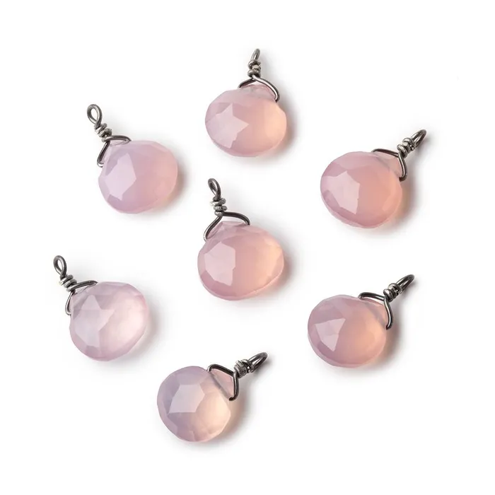 Beadsofcambaycom Necklaces 8mm Black Gold Wire Wrapped Lilac Pink Chalcedony Faceted Heart 1 Focal Pendant Beadsofcambaycom Necklaces 8mm Black Gold Wire Wrapped Lilac Pink Chalcedony Faceted Heart 1 Focal Pendant