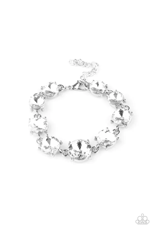 Cant Believe My ICE White Bracelet Jewelry by Bretta Paparazzi Accessories Bracelets
