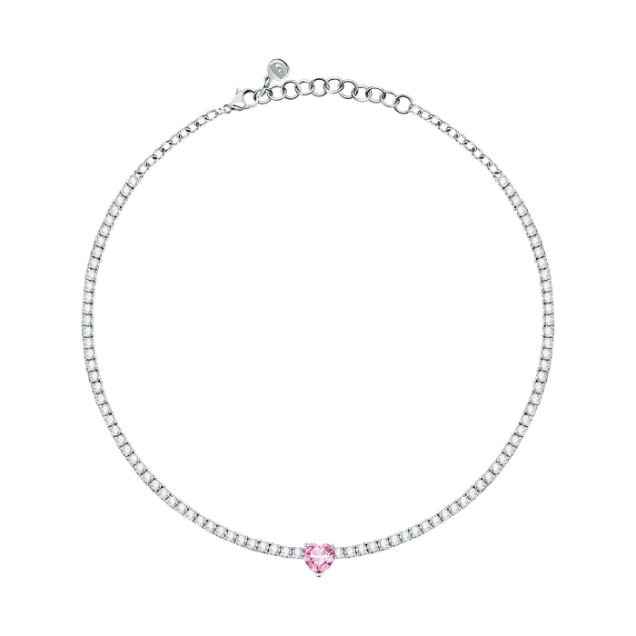 Chiara Ferragni womens necklace rhodiumplated with zircons and a pink zircon heart Chiara Ferragni Necklaces Chiara Ferragni womens necklace rhodiumplated with zircons and a pink zircon heart Chiara Ferragni Necklaces