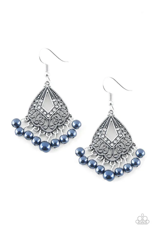 Earrings Paparazzi Accessories Gracefully Gatsby Blue Earrings Jewelry by Bretta