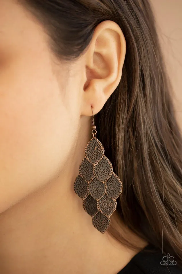 Earrings Paparazzi Accessories Loud and Leafy Copper Earrings Jewelry by Bretta