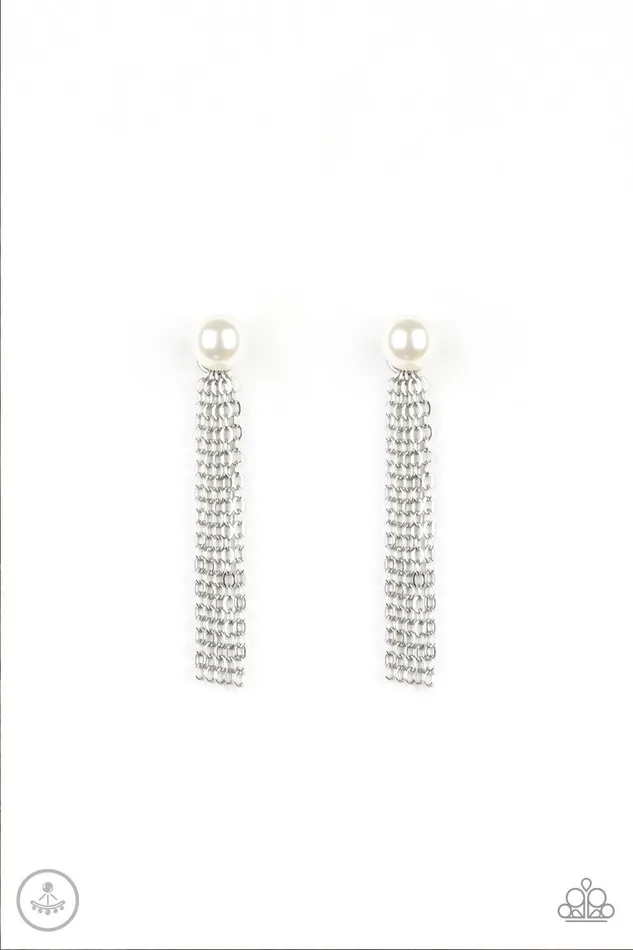 Earrings Paparazzi Accessories Rebel Refinement White Earrings Jewelry by Bretta