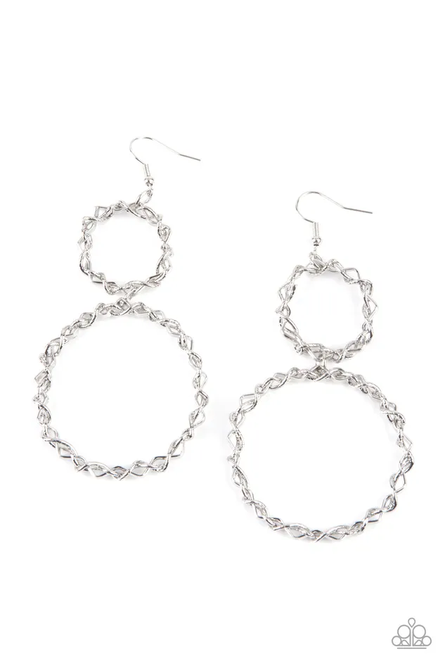 Earrings Paparazzi Accessories Twist of FABULOUS Silver Earrings Jewelry by Bretta