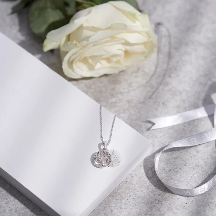 EverWith Engraved Small Tree of Life Drawing Memorial Pendant with Fine Crystal EverWith Necklaces