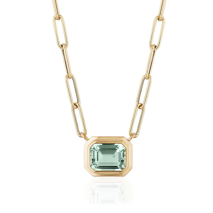 Goshwara Goshwara Manhattan Prasiolite Gold Link Necklace Necklaces
