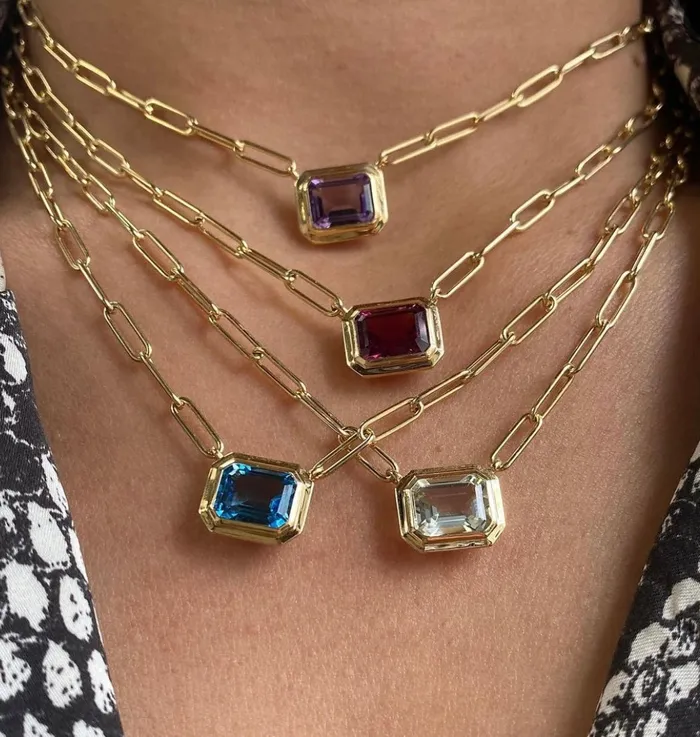 Goshwara Goshwara Manhattan Prasiolite Gold Link Necklace Necklaces