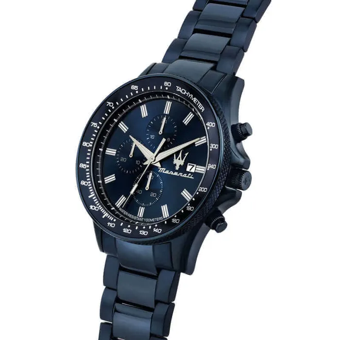 Maserati Sfida Blue Edition mens watch with blue PVD coating Maserati Watches