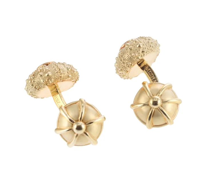 Mish New York Mish NY Aquamarine Gold Sea Urchin Cufflinks PreStyled Sets