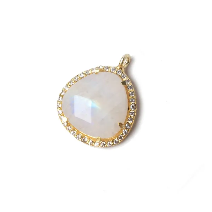 Necklaces 15x15mm Vermeil Bezeled CZ Rainbow Moonstone Heart Pendant 1 piece Beadsofcambaycom Necklaces 15x15mm Vermeil Bezeled CZ Rainbow Moonstone Heart Pendant 1 piece Beadsofcambaycom