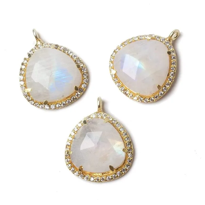 Necklaces 15x15mm Vermeil Bezeled CZ Rainbow Moonstone Heart Pendant 1 piece Beadsofcambaycom Necklaces 15x15mm Vermeil Bezeled CZ Rainbow Moonstone Heart Pendant 1 piece Beadsofcambaycom