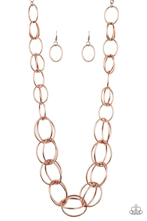 Necklaces Elegantly Ensnared Copper Necklace Jewelry by Bretta Paparazzi Accessories