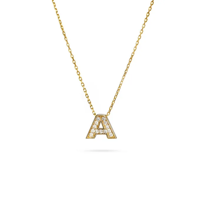 Necklaces Gold necklace with the letter A and zircons Sense Gold Symbols Senso Gold Necklaces Gold necklace with the letter A and zircons Sense Gold Symbols Senso Gold