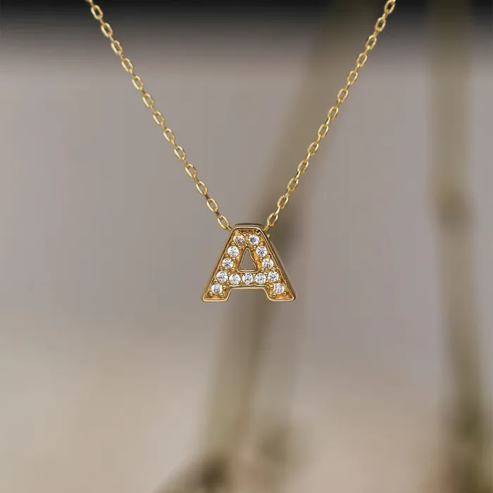Necklaces Gold necklace with the letter A and zircons Sense Gold Symbols Senso Gold Necklaces Gold necklace with the letter A and zircons Sense Gold Symbols Senso Gold