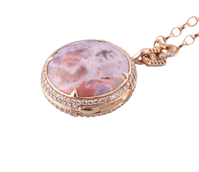 Necklaces Monica Rich Kosann Monica Rich Kosann Gold Diamond Agate Pendant Locket Necklace