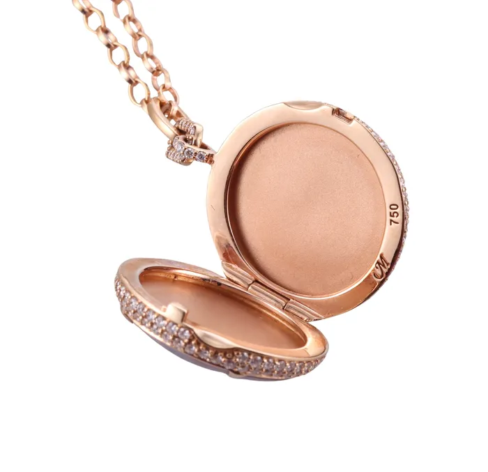 Necklaces Monica Rich Kosann Monica Rich Kosann Gold Diamond Agate Pendant Locket Necklace