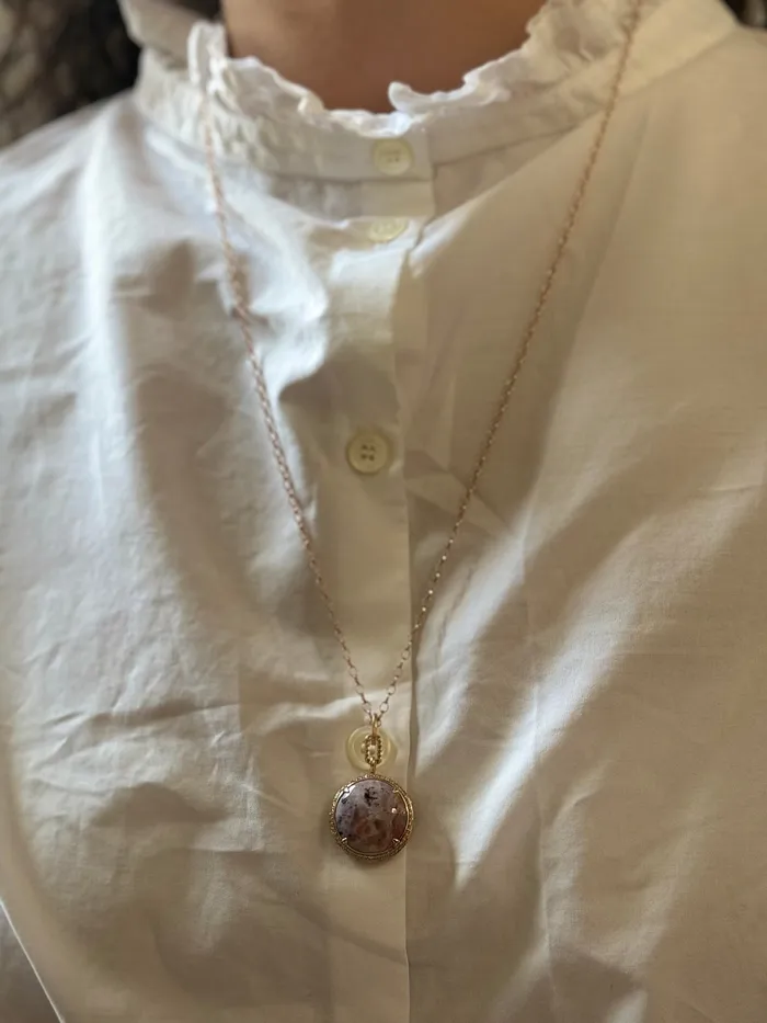 Necklaces Monica Rich Kosann Monica Rich Kosann Gold Diamond Agate Pendant Locket Necklace
