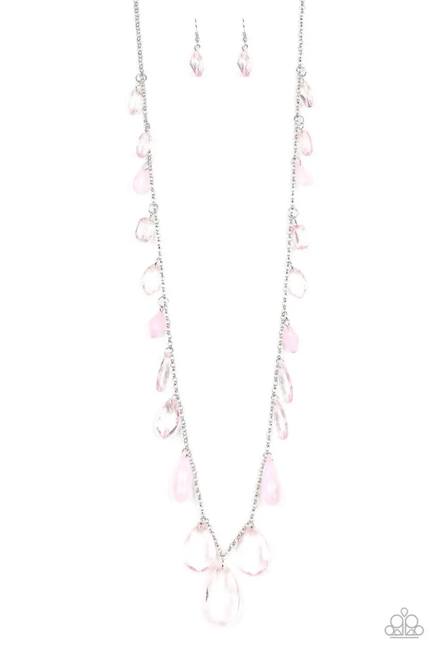 Necklaces Paparazzi Accessories GLOW And Steady Wins The Race Pink Necklace Jewelry By Brretta