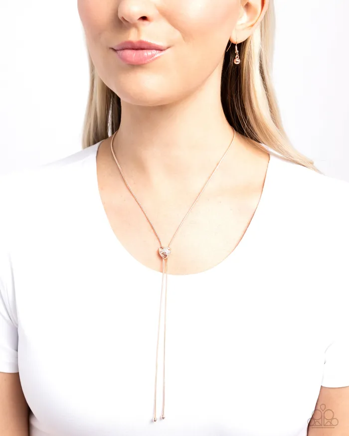Necklaces Paparazzi Accessories Raised Rose Rose Gold Heart Necklace Jewelry by Bretta Necklaces Paparazzi Accessories Raised Rose Rose Gold Heart Necklace Jewelry by Bretta