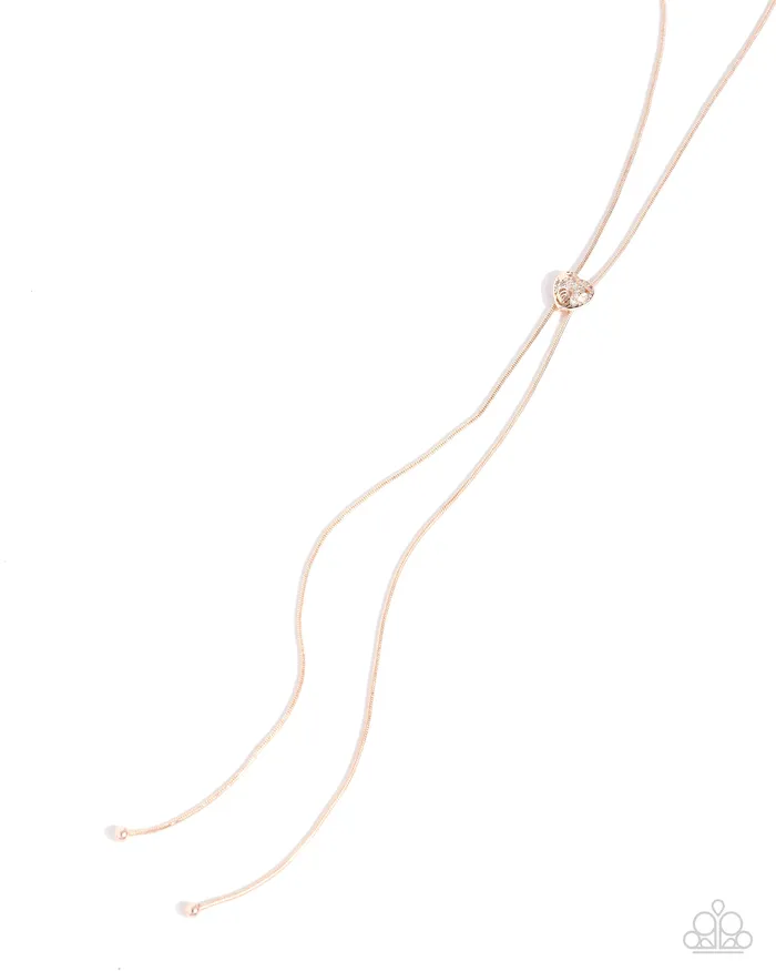 Necklaces Paparazzi Accessories Raised Rose Rose Gold Heart Necklace Jewelry by Bretta