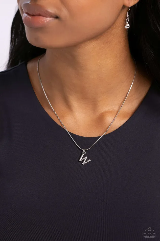 Necklaces Paparazzi Accessories Seize the Initial Silver W Necklace Jewelry by Bretta Necklaces Paparazzi Accessories Seize the Initial Silver W Necklace Jewelry by Bretta