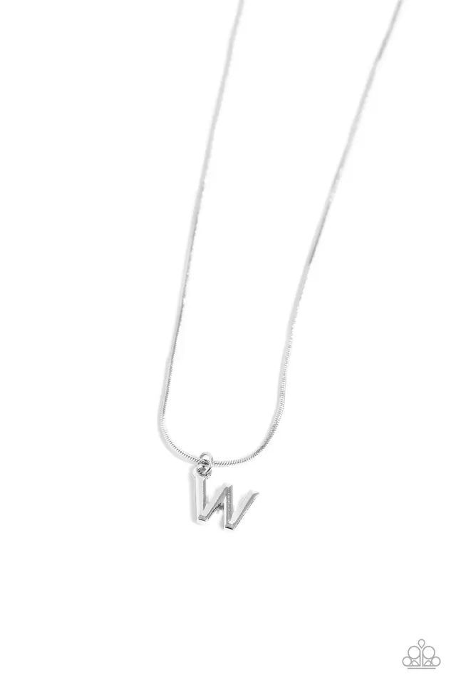Necklaces Paparazzi Accessories Seize the Initial Silver W Necklace Jewelry by Bretta
