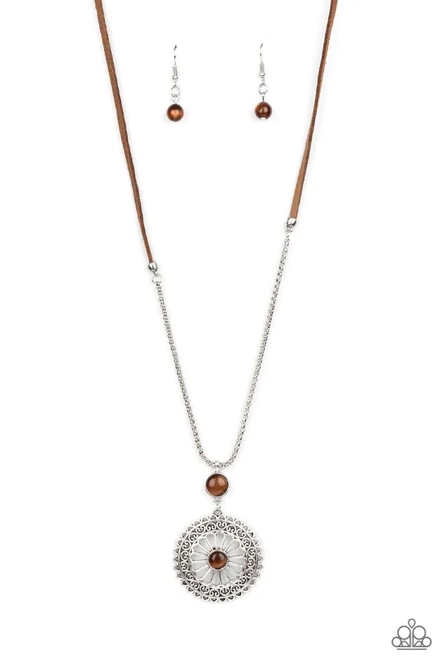 Necklaces Paparazzi Accessories Where No MANDALA Has Gone Before Brown Necklace Jewelry by Bretta