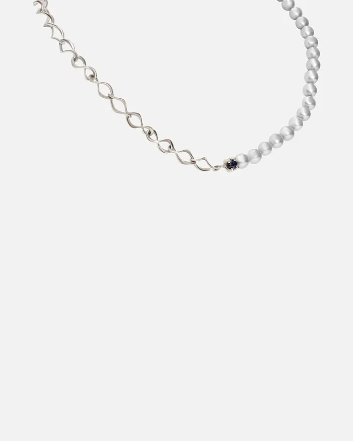 Necklaces X Nucleus Chain Pearl Necklace Sapphire Lucia B Marti Necklaces X Nucleus Chain Pearl Necklace Sapphire Lucia B Marti