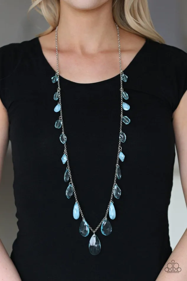 Paparazzi Accessories GLOW And Steady Wins The Race Blue Necklace Jewelry by Bretta Necklaces Paparazzi Accessories GLOW And Steady Wins The Race Blue Necklace Jewelry by Bretta Necklaces