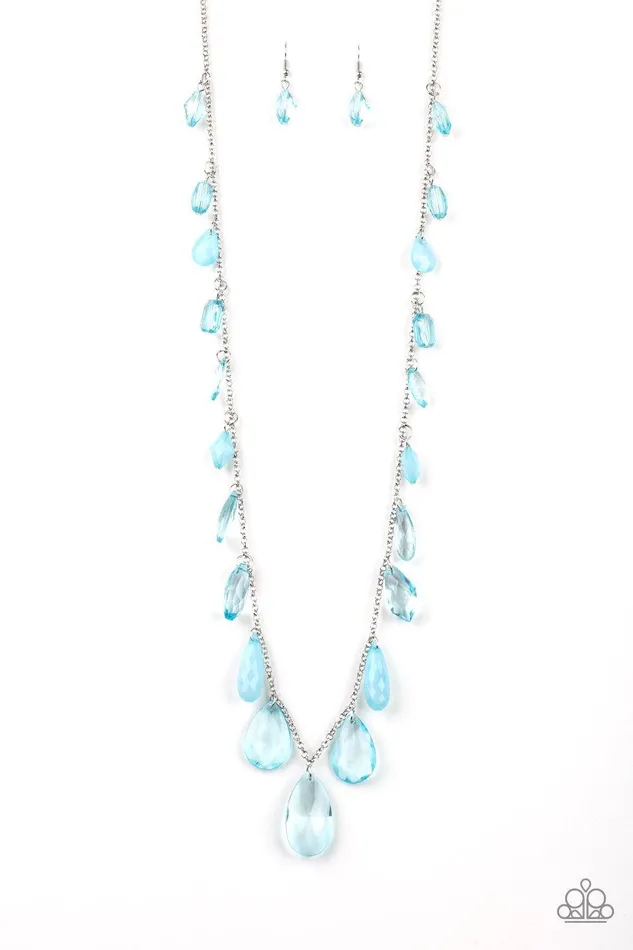 Paparazzi Accessories GLOW And Steady Wins The Race Blue Necklace Jewelry by Bretta Necklaces