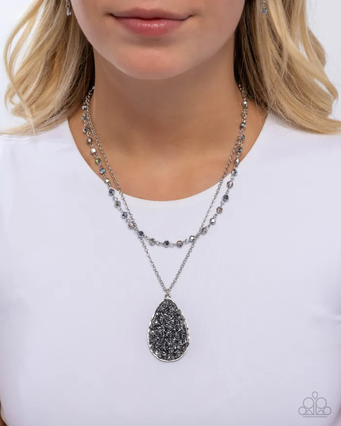 Paparazzi Accessories Necklaces Druzy Delight Silver Necklace Jewelry by Bretta Paparazzi Accessories Necklaces Druzy Delight Silver Necklace Jewelry by Bretta